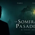 Cartel promocional de la serie 'La Sombra del Pasado' con una mansión antigua y un aura de misterio.