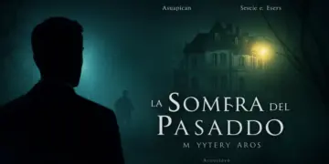 Cartel promocional de la serie 'La Sombra del Pasado' con una mansión antigua y un aura de misterio.