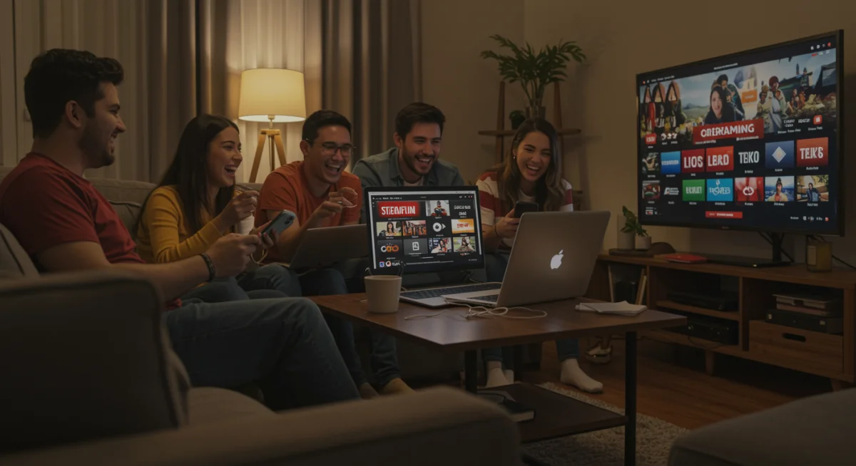 Amigos compartiendo cuenta de streaming para maximizar el ahorro en México.
