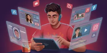 Creador mexicano editando videos cortos con herramientas futuristas en 2026
