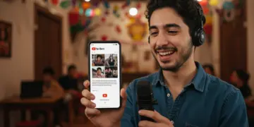 Creador de contenido mexicano monetizando YouTube Shorts en su teléfono.