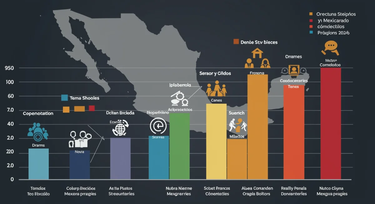 Gráfico comparativo del crecimiento proyectado de contenido mexicano en diversas plataformas de streaming para 2026.