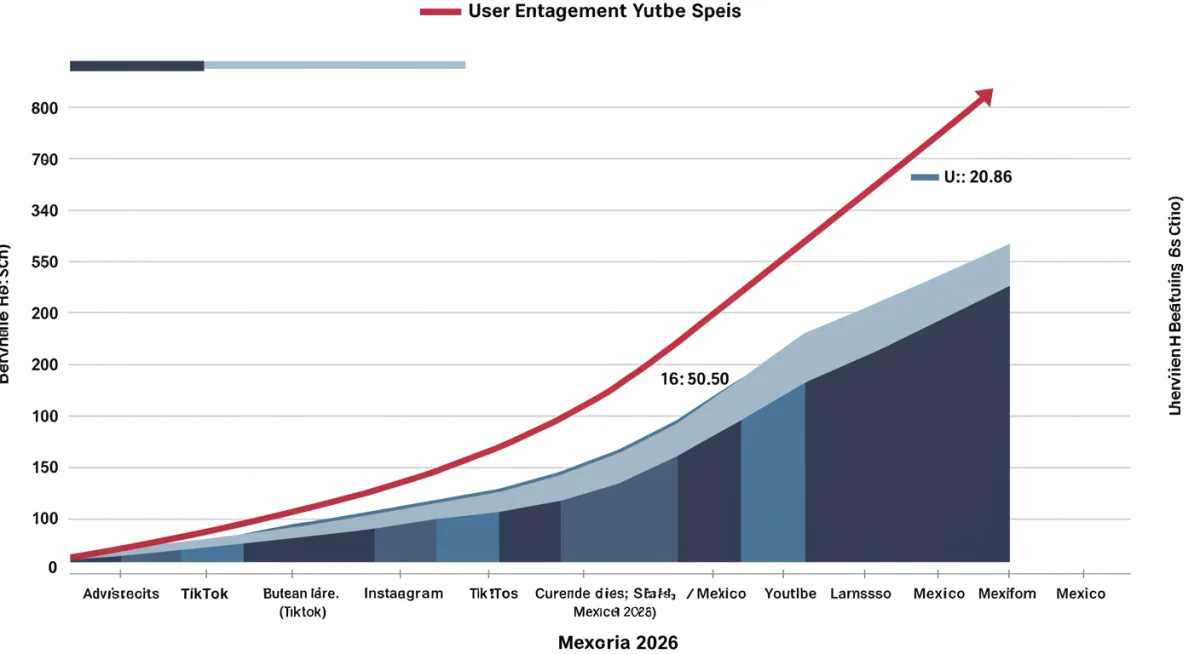 Proyecciones de crecimiento de engagement y gasto publicitario en plataformas de formato corto en México hasta 2026.