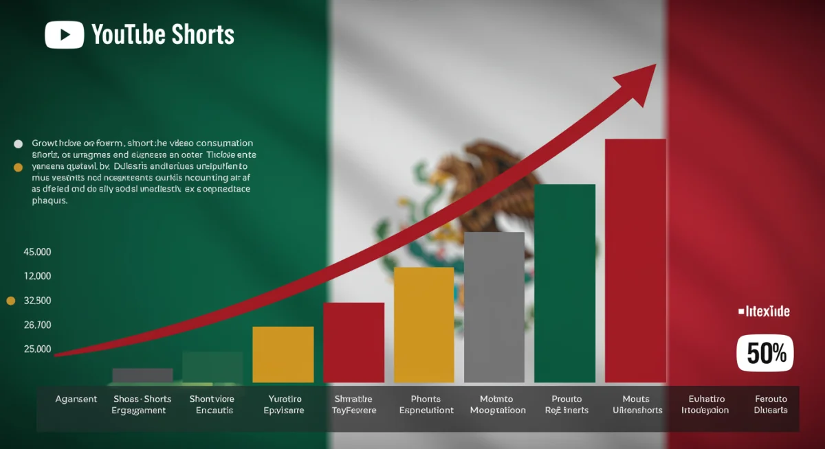Gráfica de crecimiento de YouTube Shorts y monetización en México.