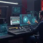 Estudio de doblaje futurista en México con IA