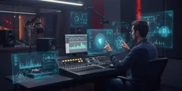 Estudio de doblaje futurista en México con IA