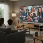 Familia mexicana disfrutando de contenido en streaming en 2026, optimizando sus gastos.