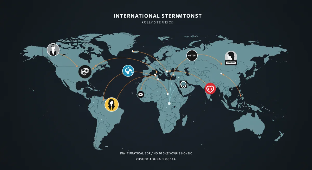 Mapa mundial ilustrando la conexión de México con el streaming de series internacionales.