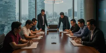 Profesionales negociando contratos de derechos musicales para producciones audiovisuales en México.