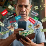Streaming México: 15% No Aprovecha Suscripciones al Máximo Persona en México confundida por múltiples suscripciones de streaming no aprovechadas.