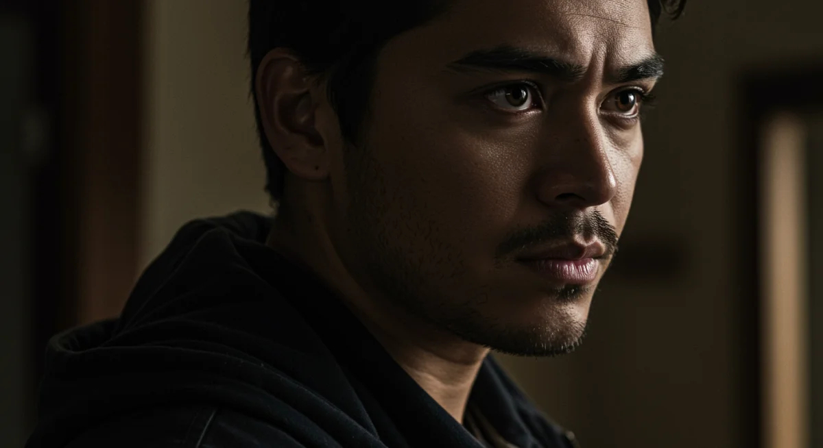 Primer plano de un personaje clave de una de las series mexicanas destacadas, transmitiendo emoción y calidad de producción.