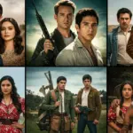 Collage dinámico de escenas y personajes icónicos de series mexicanas, destacando la diversidad cultural y el entretenimiento.