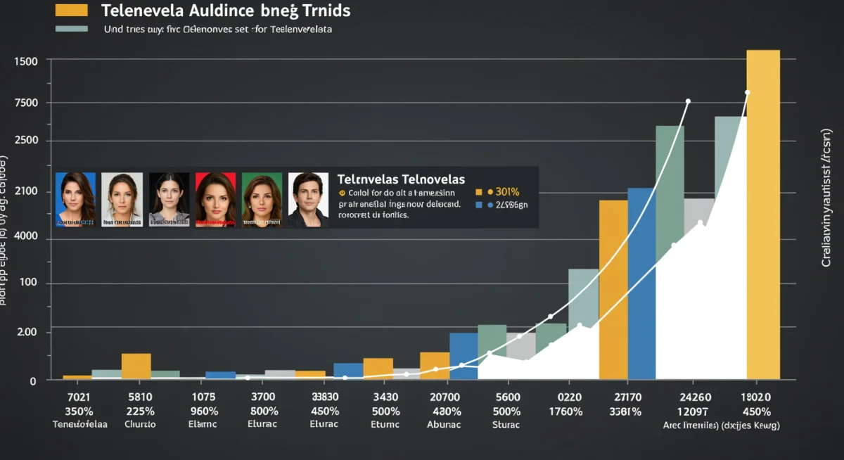 Gráfico de tendencias de audiencia televisiva en México, mostrando ratings históricos de telenovelas y proyecciones para 2026, con el objetivo del 30% de rating.