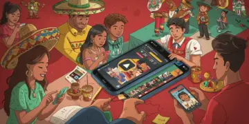 Jóvenes mexicanos interactuando con videos cortos en smartphones, reflejando tendencias digitales en 2026.