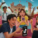 Jóvenes mexicanos interactuando con TikTok en 2026, mostrando la dinámica de videos cortos y el alcance cultural.