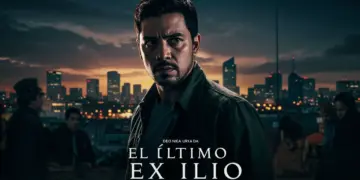 Cartel promocional de 'El Último Exilio' con un protagonista en una escena de tensión política en México.