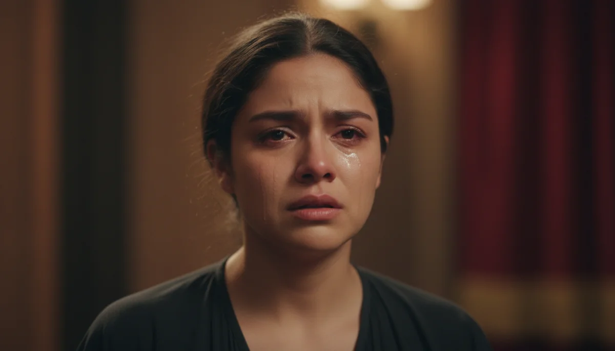 Actriz mexicana en una emotiva interpretación dramática