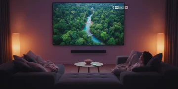 Persona disfrutando de streaming 4K sin interrupciones en una TV moderna.